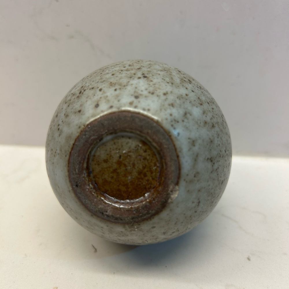 Miniature Ceramic Vase with brown, mauve tones and speckled. - Picture 4 of 5